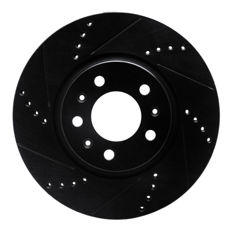 Pontiac Solstice Brake Rotor (1) - Front Left - R1 Concepts - Drilled & Slotted - Black - `06-`10